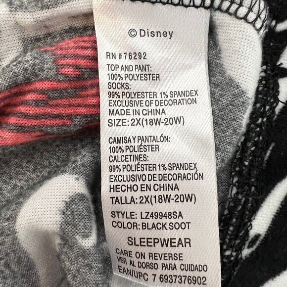 Disney Sleepwear Jack Skellington Pajama Pants Womens 2X Black White Red Fleece - Picture 4 of 5